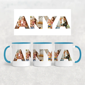 egyedi bögre ANYA felirattal 4 fényképpel