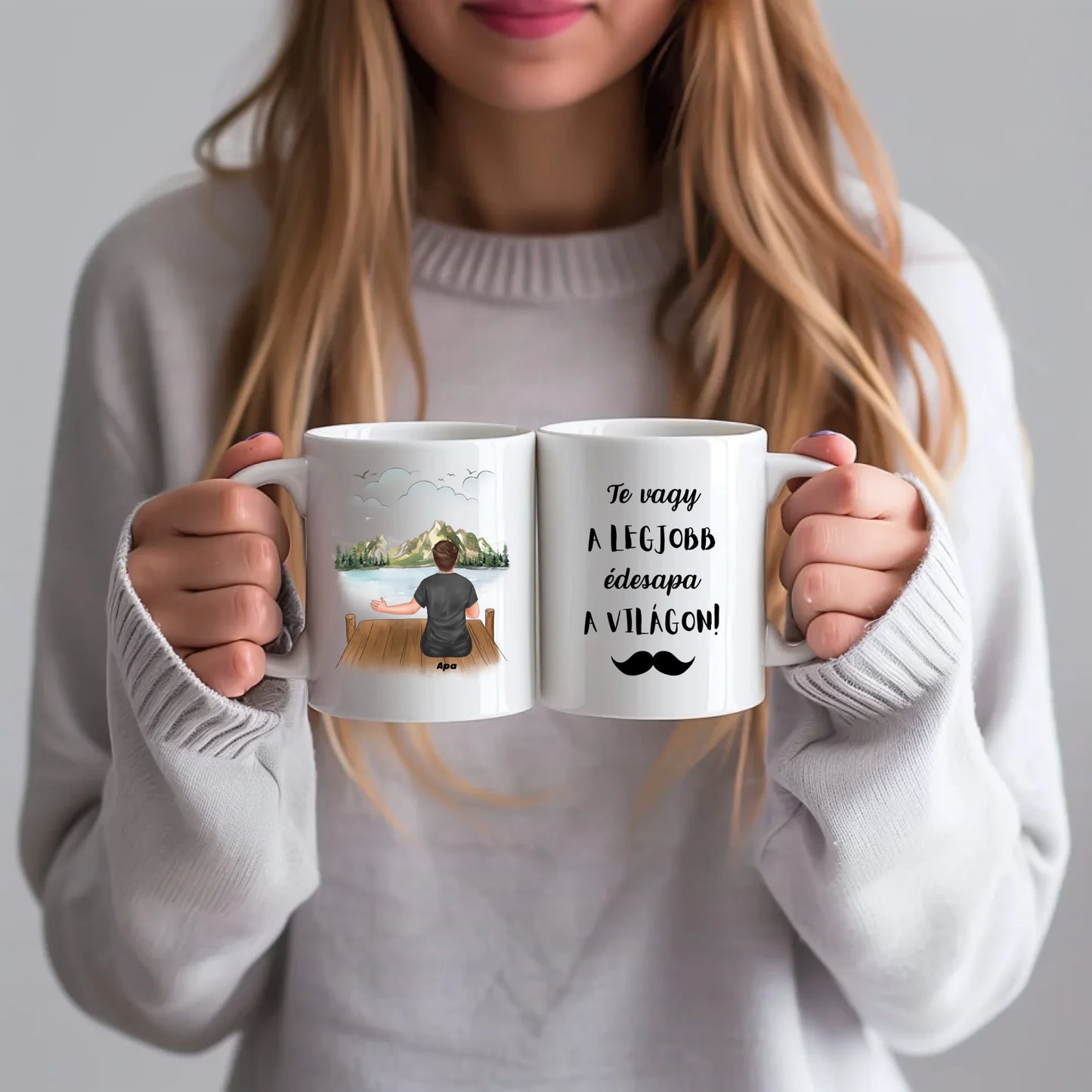 egyedi szerkeszthető bögre apáknak akár 3 gyermekkel