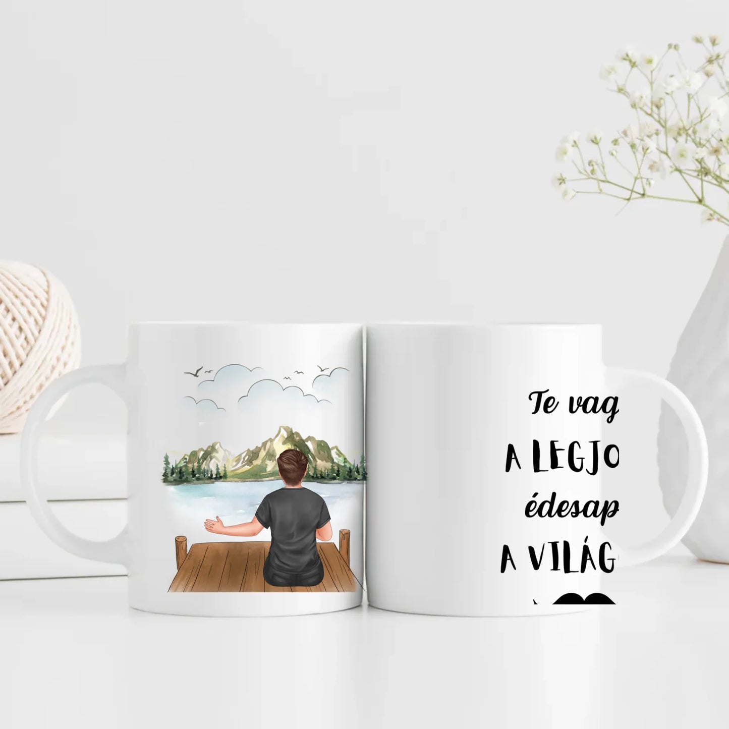 egyedi szerkeszthető bögre apáknak akár 3 gyermekkel