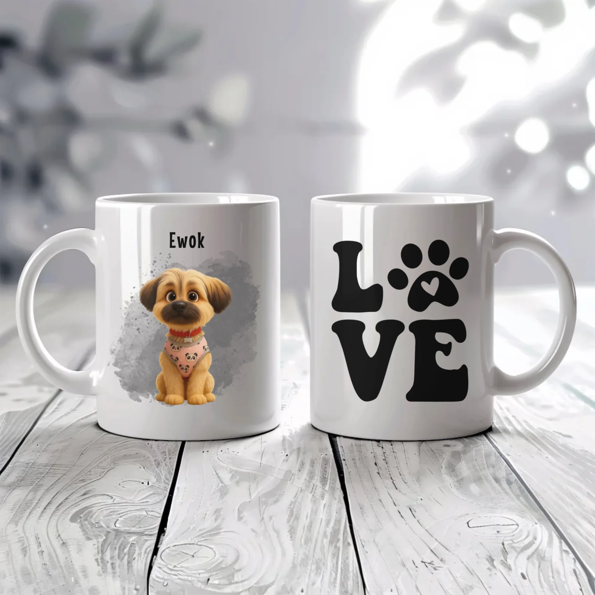 egyedi fényképes rajzfilm karakteres kutyás bögre