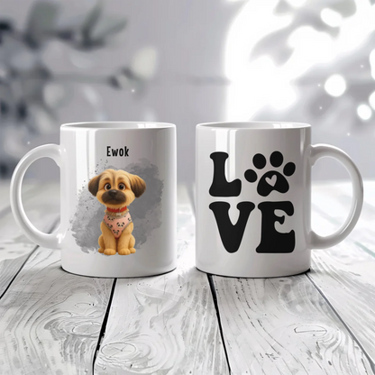 egyedi fényképes rajzfilm karakteres kutyás bögre