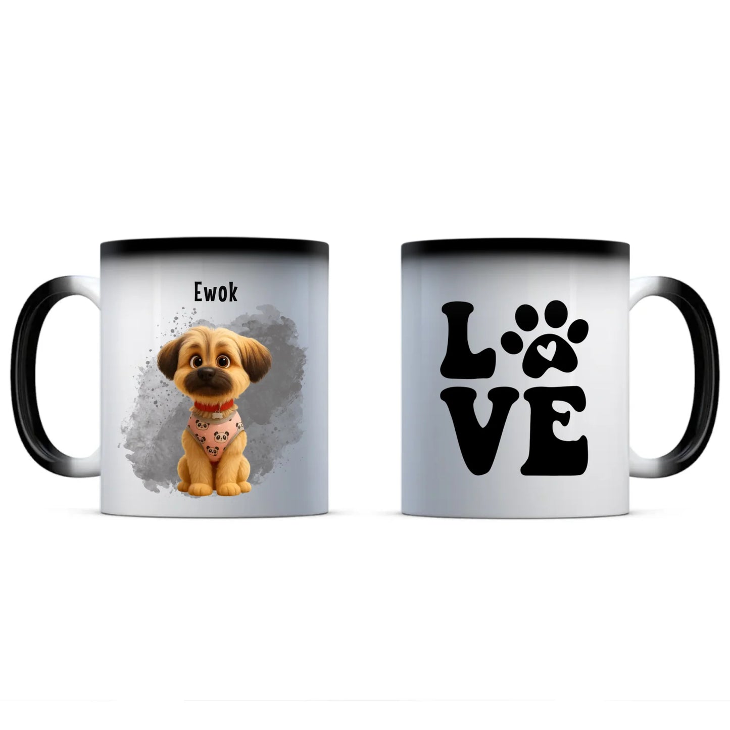 egyedi fényképes rajzfilm karakteres kutyás bögre-színváltó