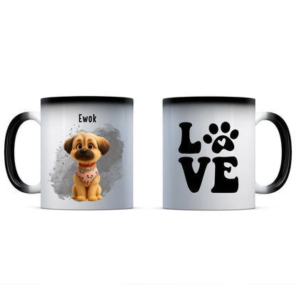 egyedi fényképes rajzfilm karakteres kutyás bögre-színváltó