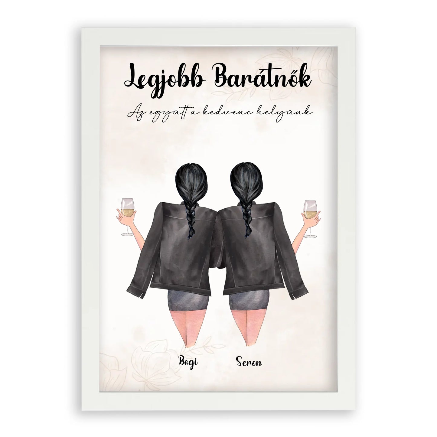 Egyedi Szerkeszthető Karakteres Legjobb Barátnő Falikép