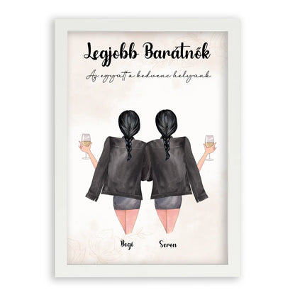 Egyedi Szerkeszthető Karakteres Legjobb Barátnő Falikép