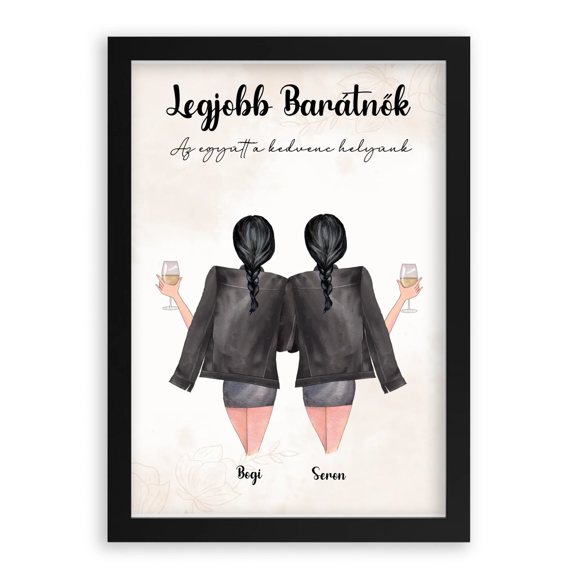 Egyedi Szerkeszthető Karakteres Legjobb Barátnő Falikép