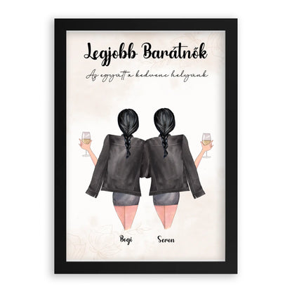 Egyedi Szerkeszthető Karakteres Legjobb Barátnő Falikép