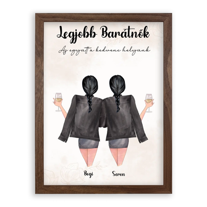 Egyedi Szerkeszthető Karakteres Legjobb Barátnő Falikép