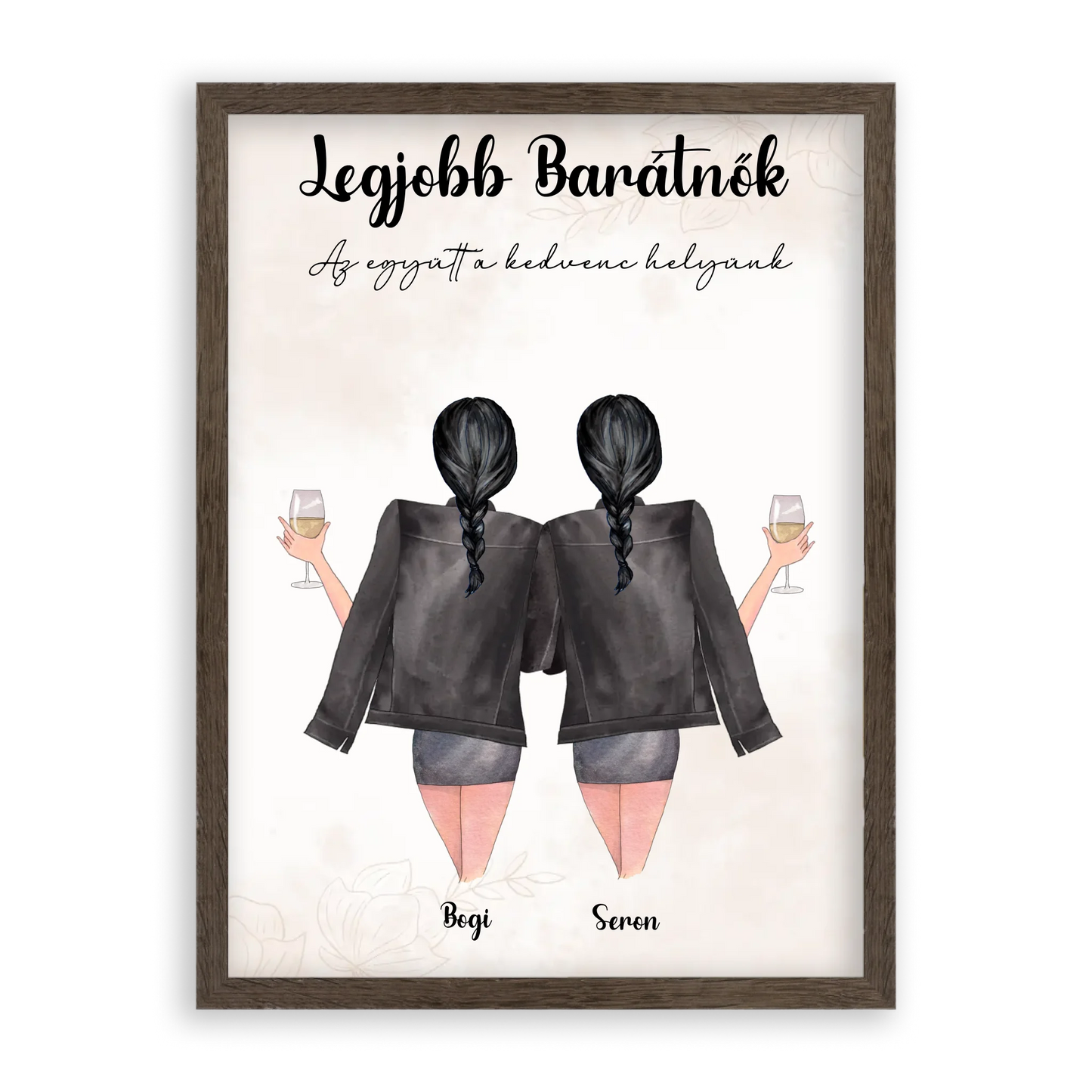 Egyedi Szerkeszthető Karakteres Legjobb Barátnő Falikép