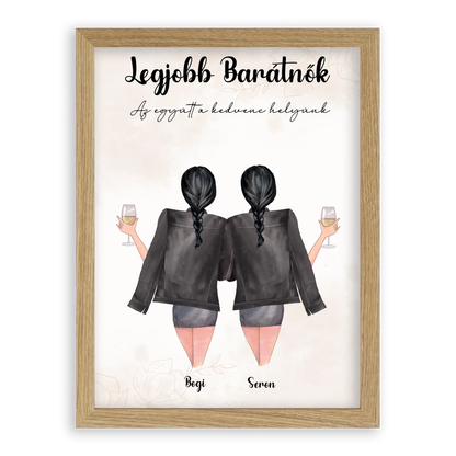 Egyedi Szerkeszthető Karakteres Legjobb Barátnő Falikép