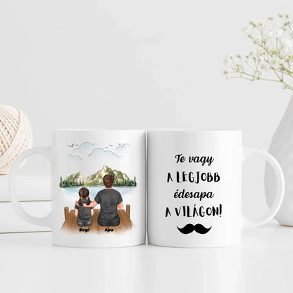 egyedi szerkeszthető bögre apáknak akár 3 gyermekkel