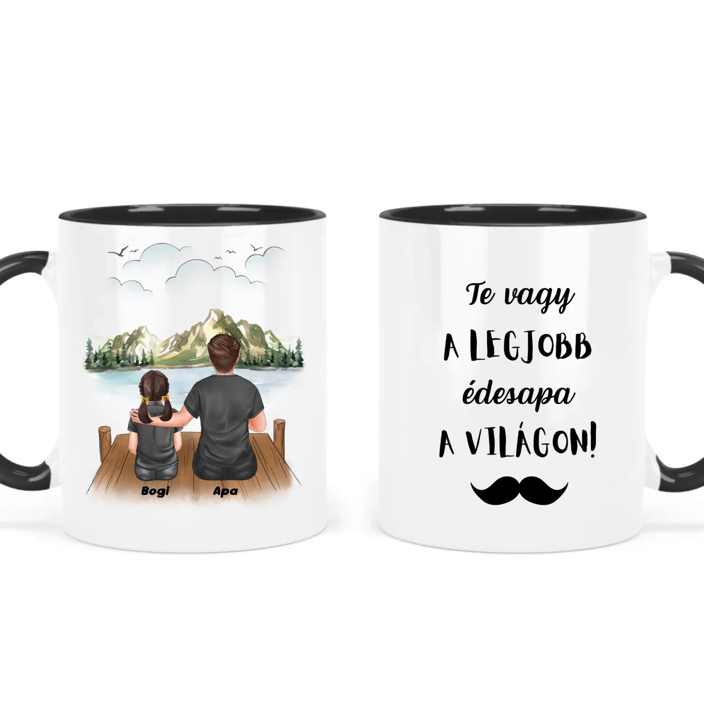 egyedi szerkeszthető bögre apáknak akár 3 gyermekkel