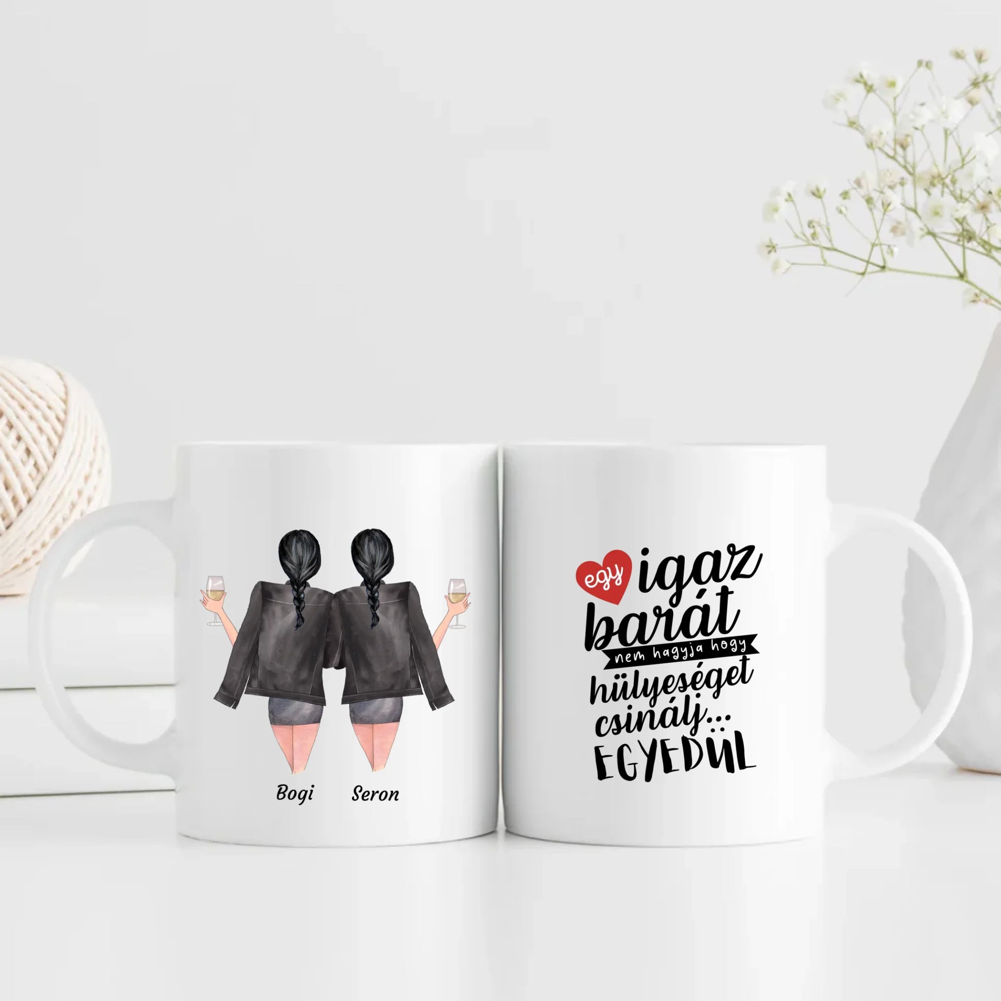 egyedi karakteres legjobb barátnő bögre idézettel