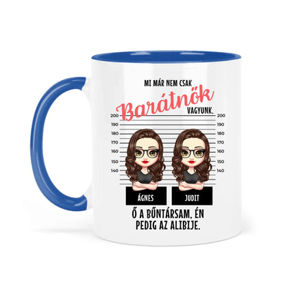 egyedi karakteres bögre legjobb barátnő bűntársak rendőrségi fotó