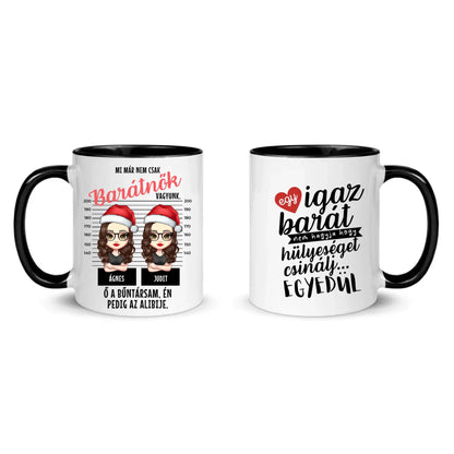 egyedi karakteres bögre legjobb barátnő bűntársak rendőrségi fotó