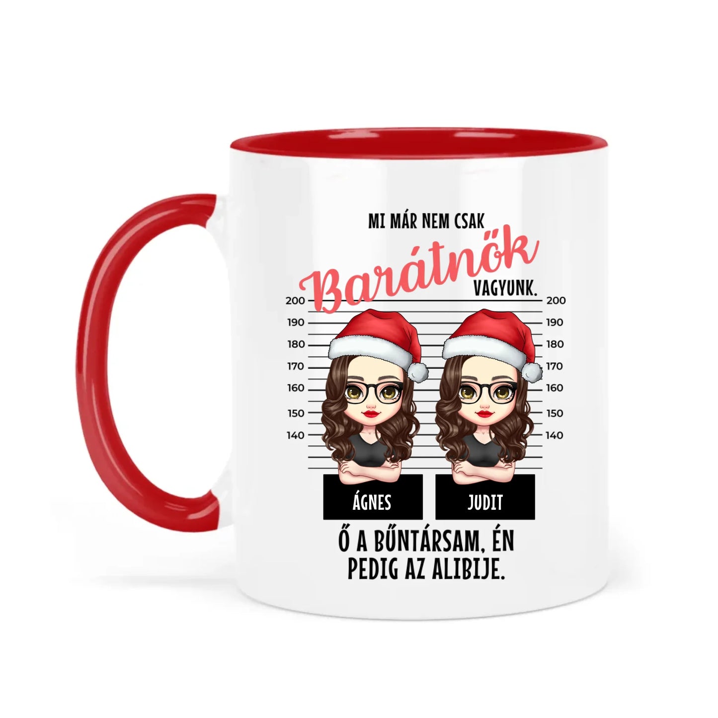 egyedi karakteres bögre legjobb barátnő bűntársak rendőrségi fotó