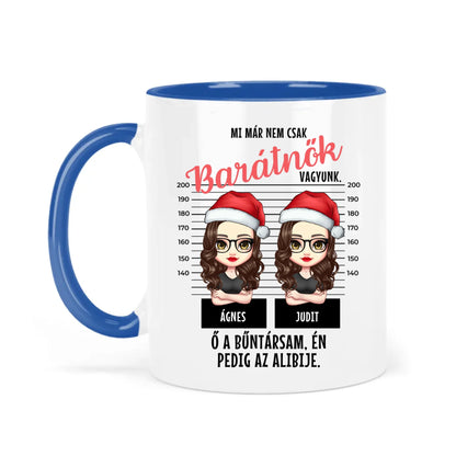 egyedi karakteres bögre legjobb barátnő bűntársak rendőrségi fotó