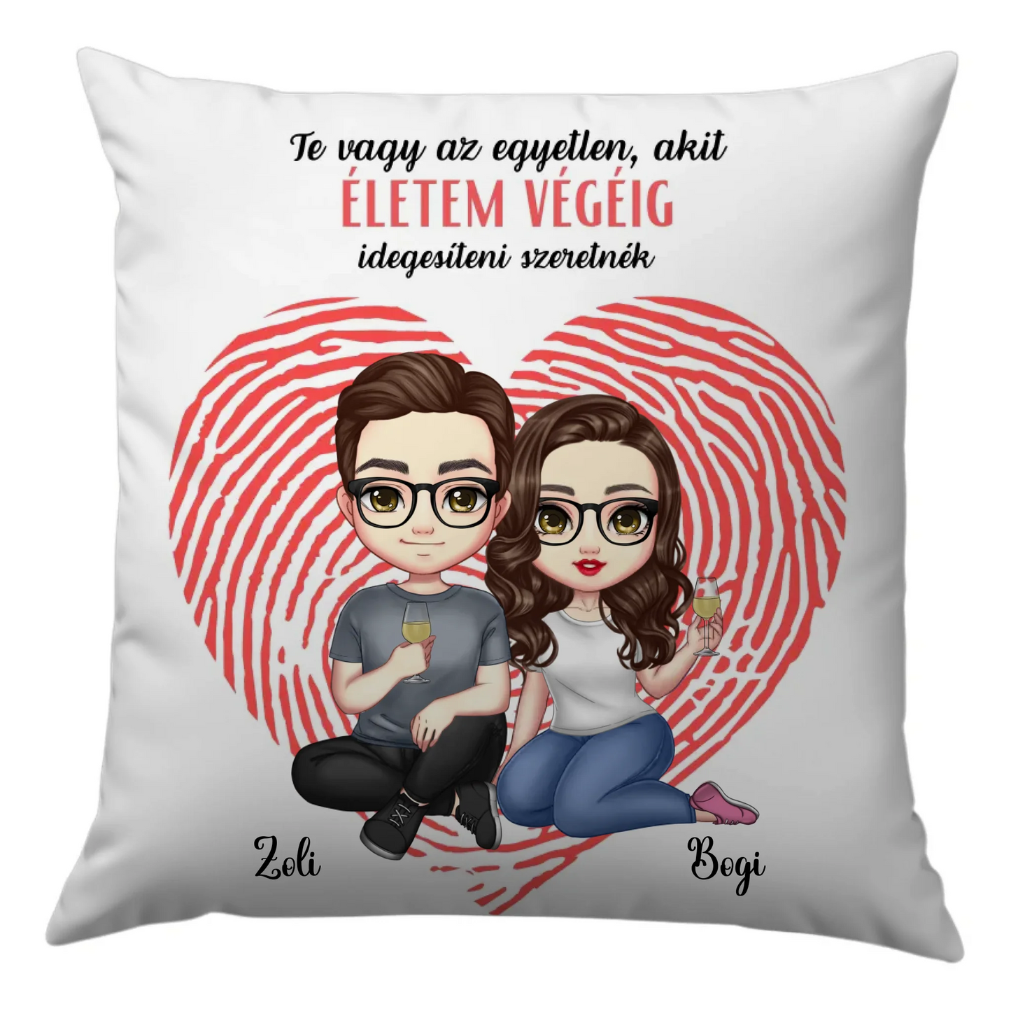 egyedi karakteres páros párna szerelmesek chibi stílus