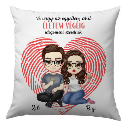 egyedi karakteres páros párna szerelmesek chibi stílus