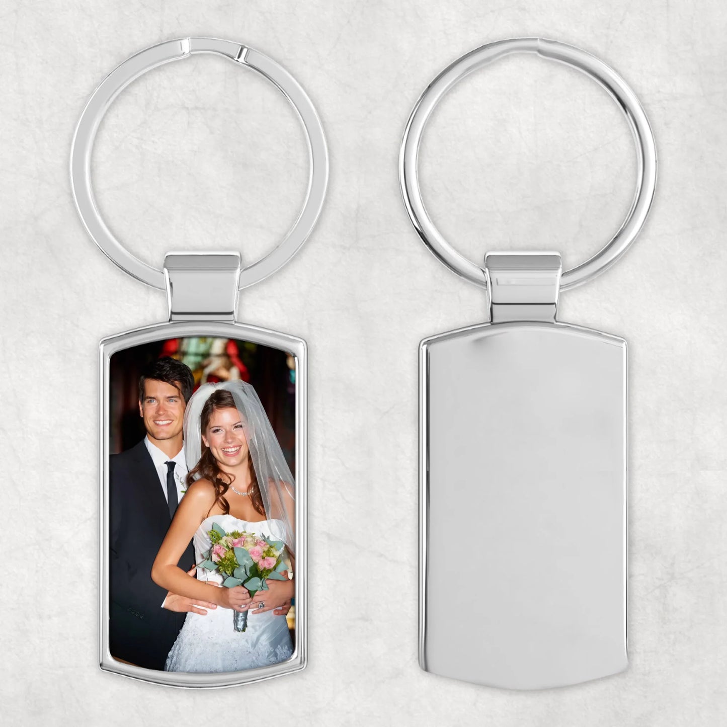 fém egyedi fényképes kulcstartó 2 hosszabb