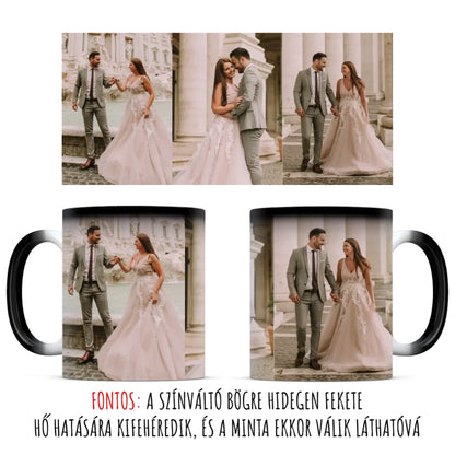 egyedi fényképes bögre 3 fényképpel színváltó