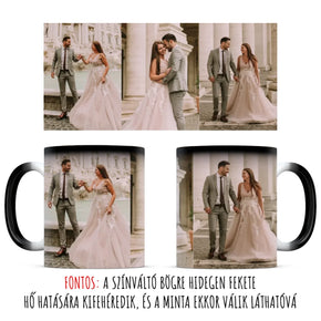 egyedi fényképes bögre 3 fényképpel színváltó