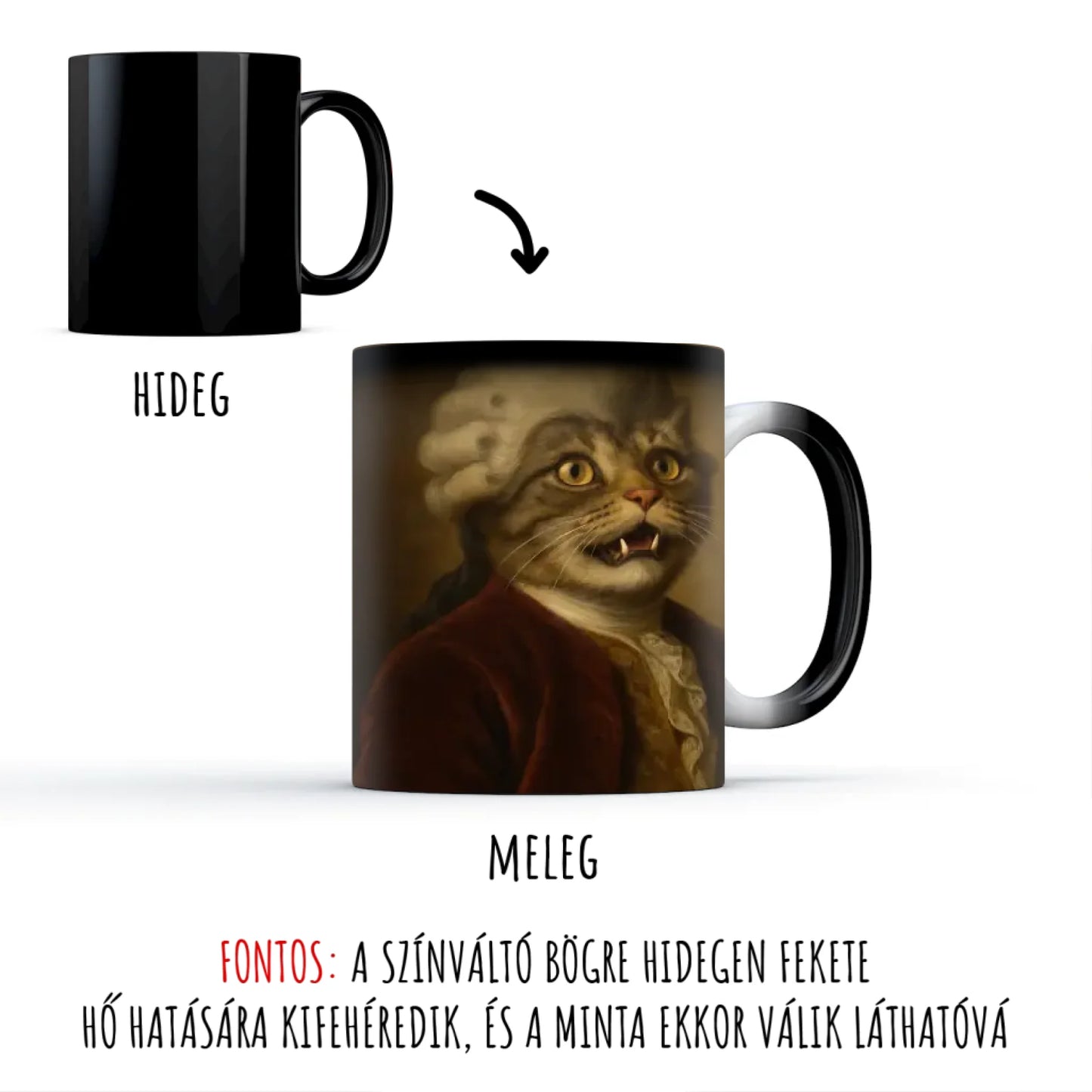 egyedi fényképes királyi portré bögre színváltó