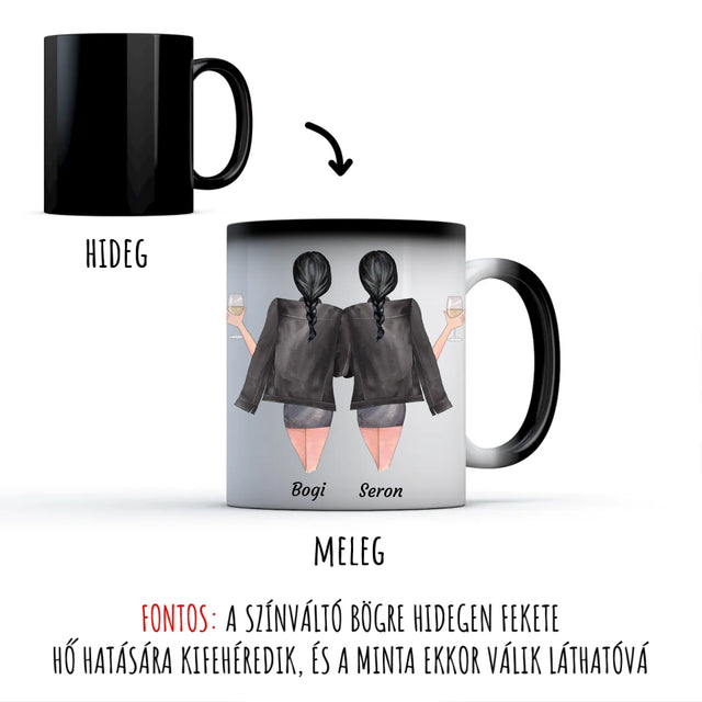 egyedi személyre szabható fényképes színváltó bögre