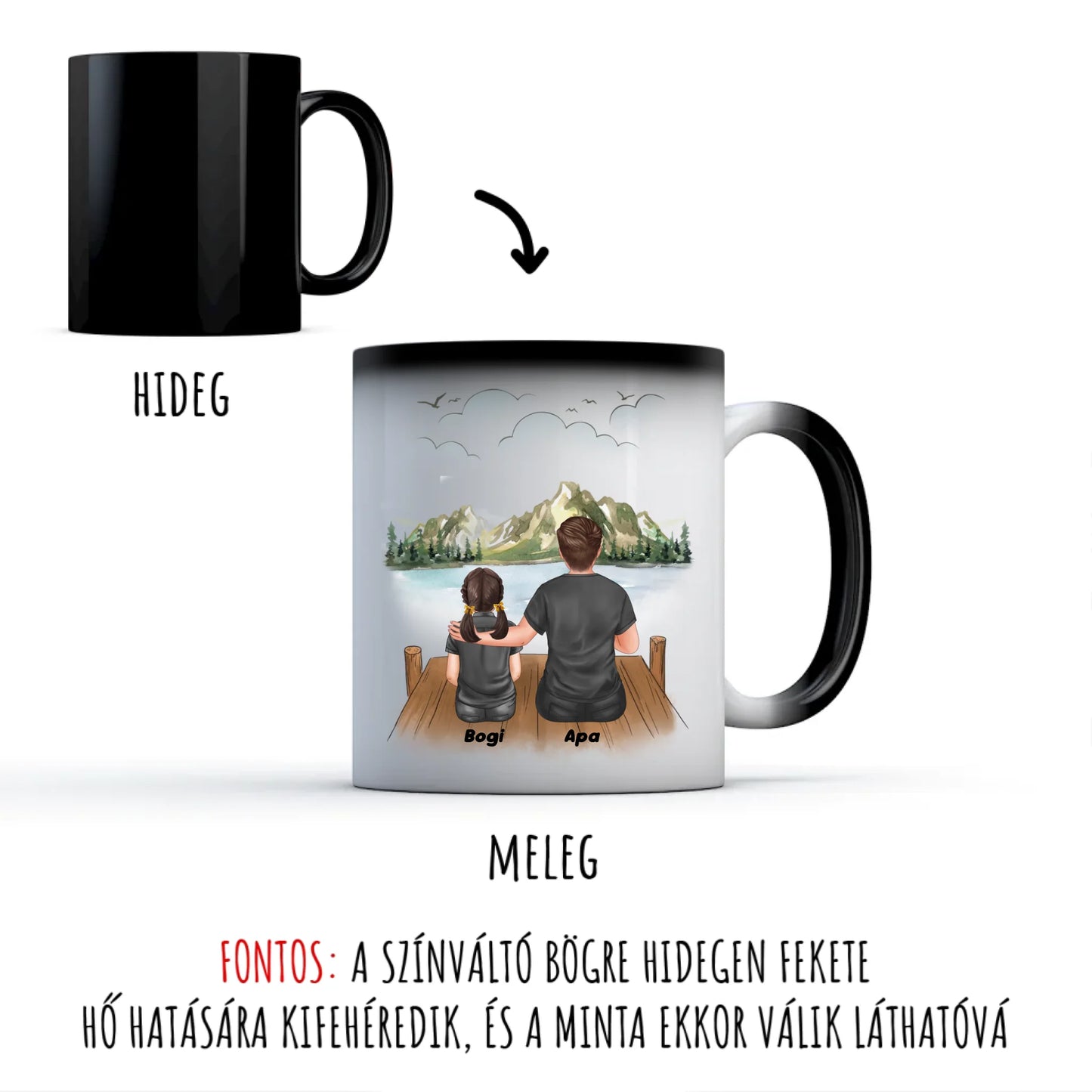 egyedi karakteres színváltó bögre legjobb barátnő