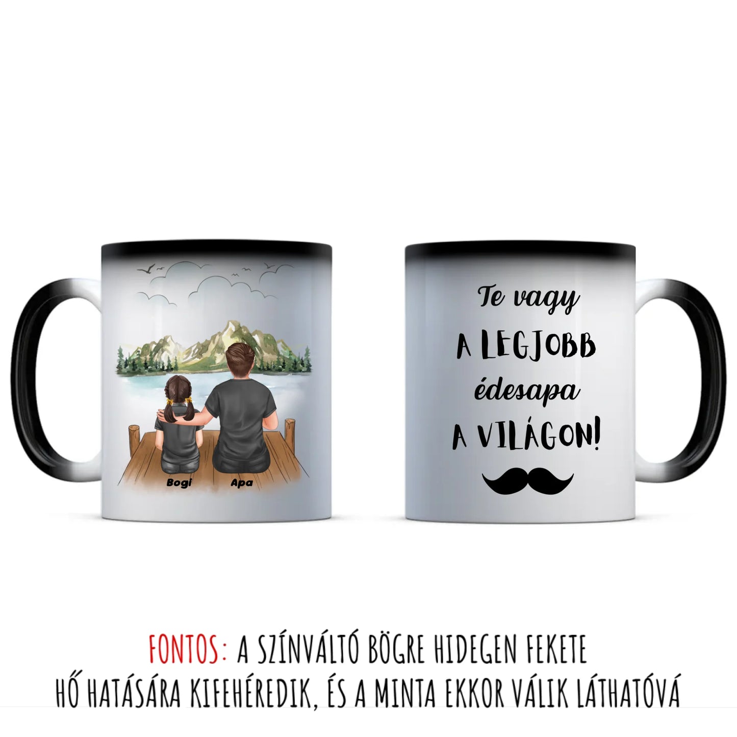 egyedi személyre szabható fényképes színváltó bögre