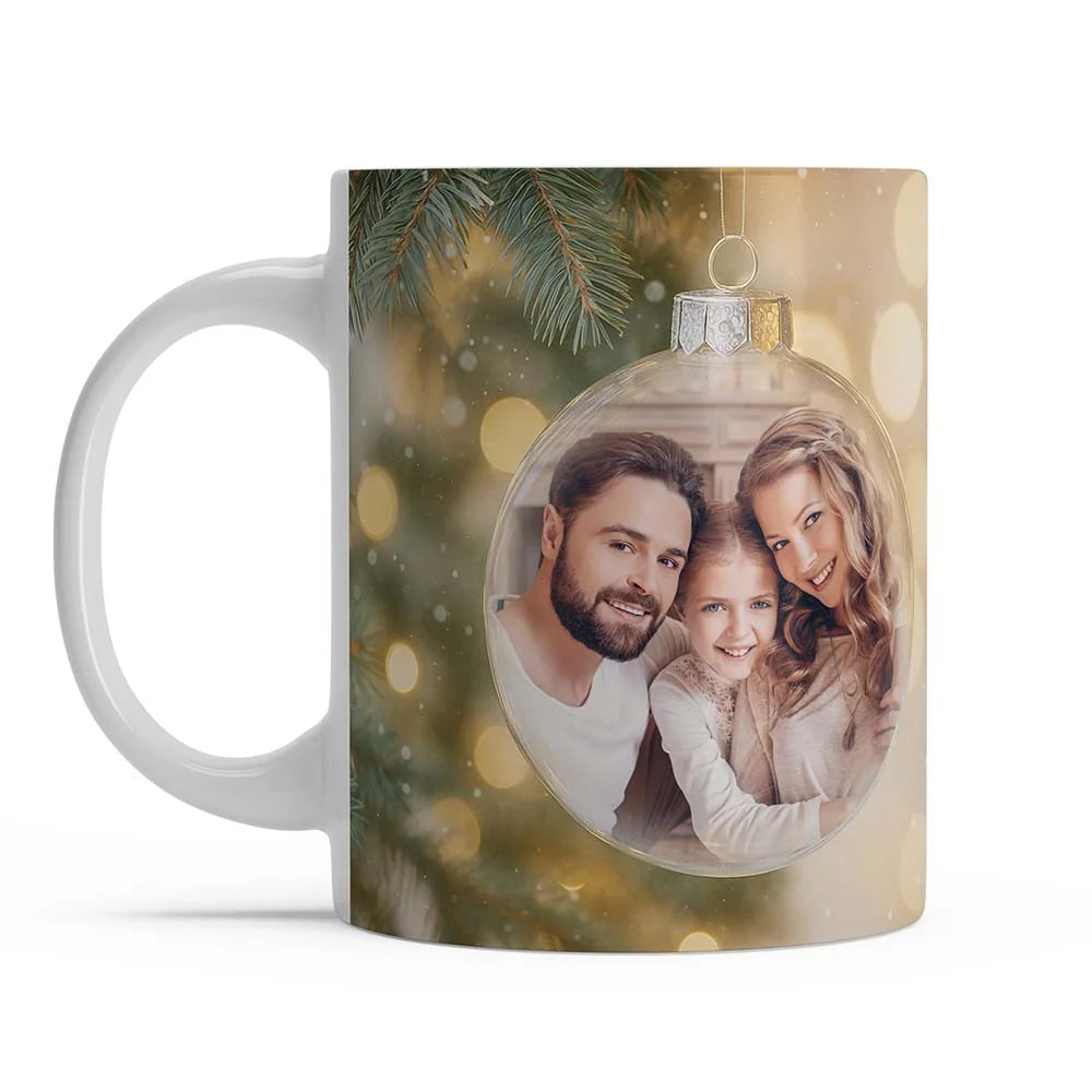 Egyedi Fényképes Karácsonyfadísz Bögre 2 Fényképpel