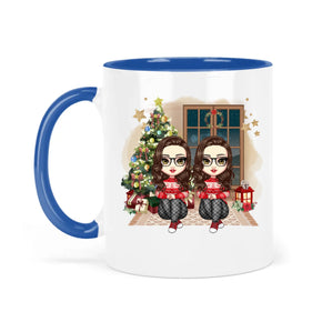 egyedi chibi karakteres bögre szerelmes pároknak karácsonyi