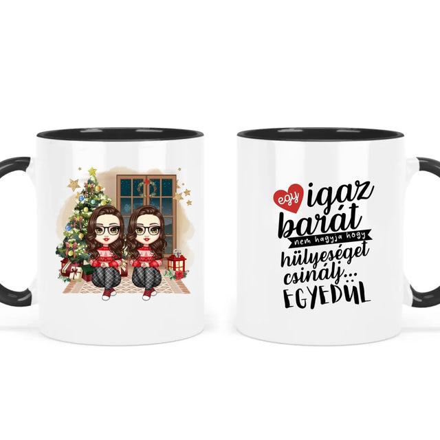 Egyedi Chibi Karakteres Karácsonyi Bögre Legjobb Barátnőknek