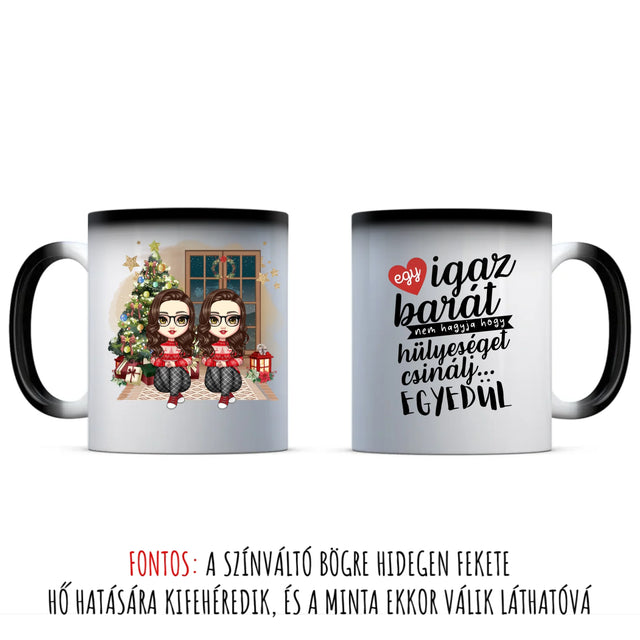 Egyedi Chibi Karakteres Karácsonyi Bögre Legjobb Barátnőknek