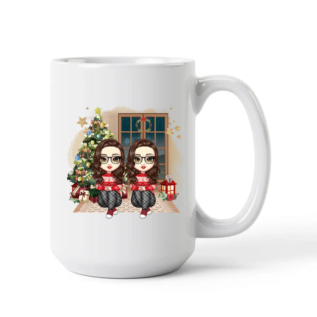 Egyedi Chibi Karakteres Karácsonyi Bögre Legjobb Barátnőknek