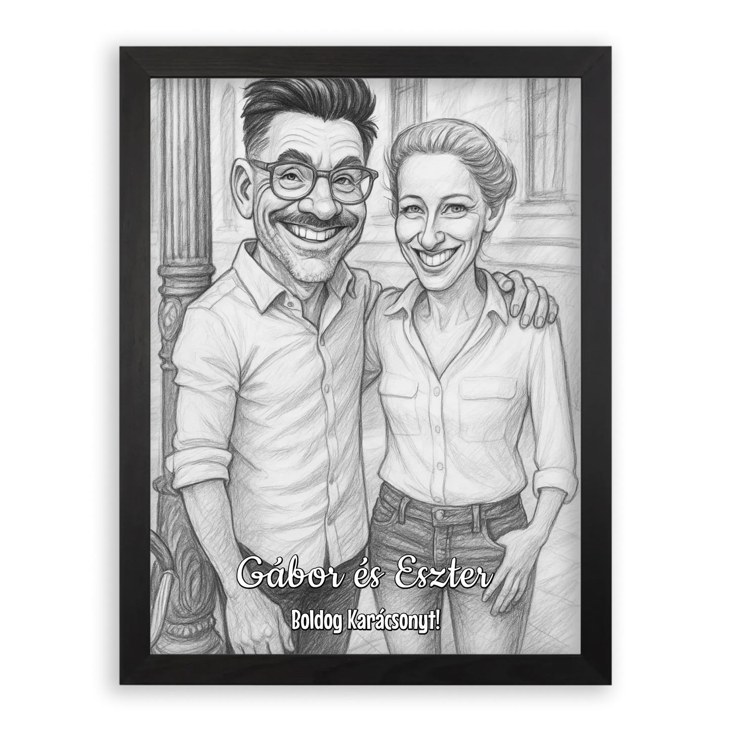 Egyedi Születésnapi/Évfordulós Fotókollázs (1-9 évig) - Falikép-fekete-képkerettel