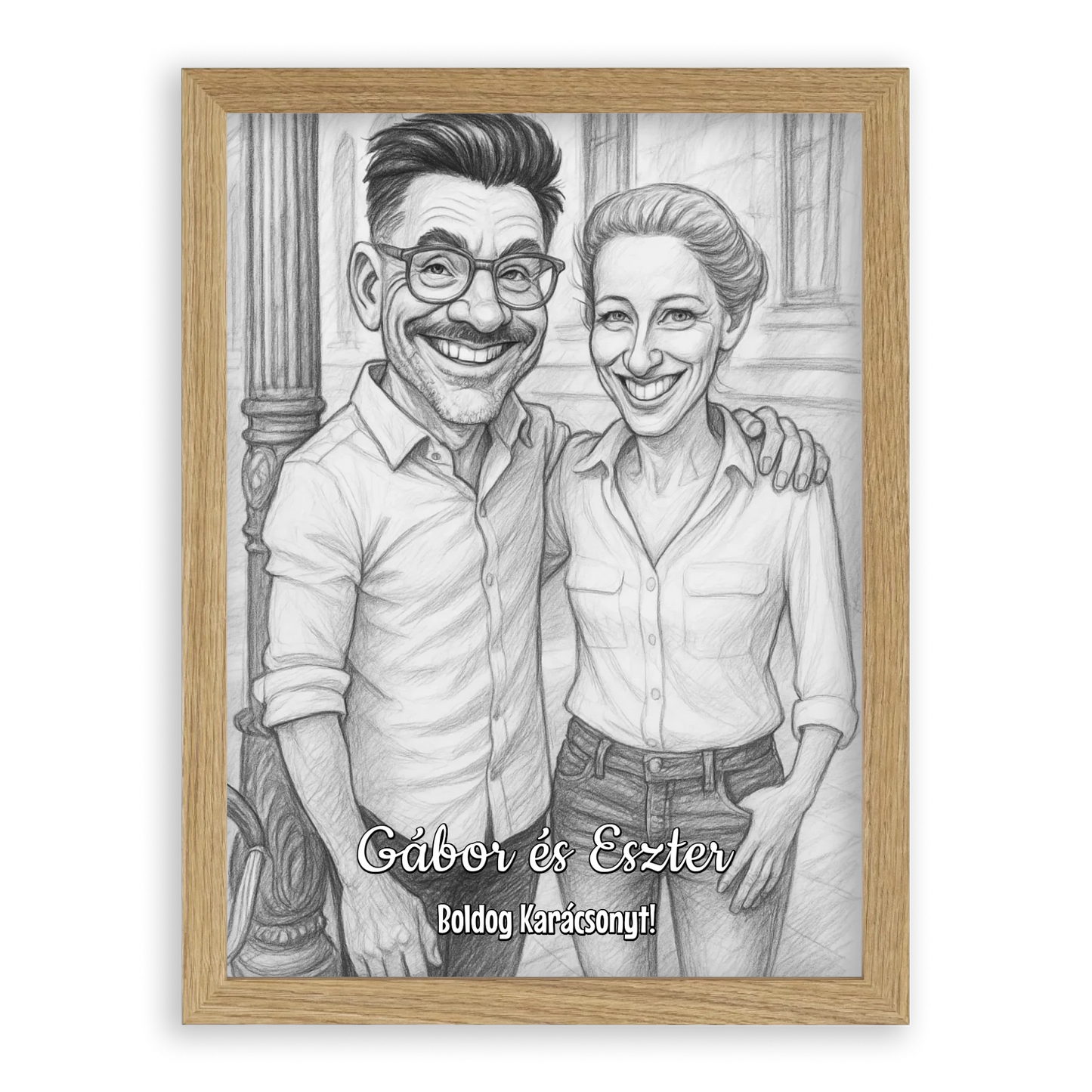 Egyedi Születésnapi/Évfordulós Fotókollázs (1-9 évig) - Falikép-30x40cm-tölgy-képkerettel