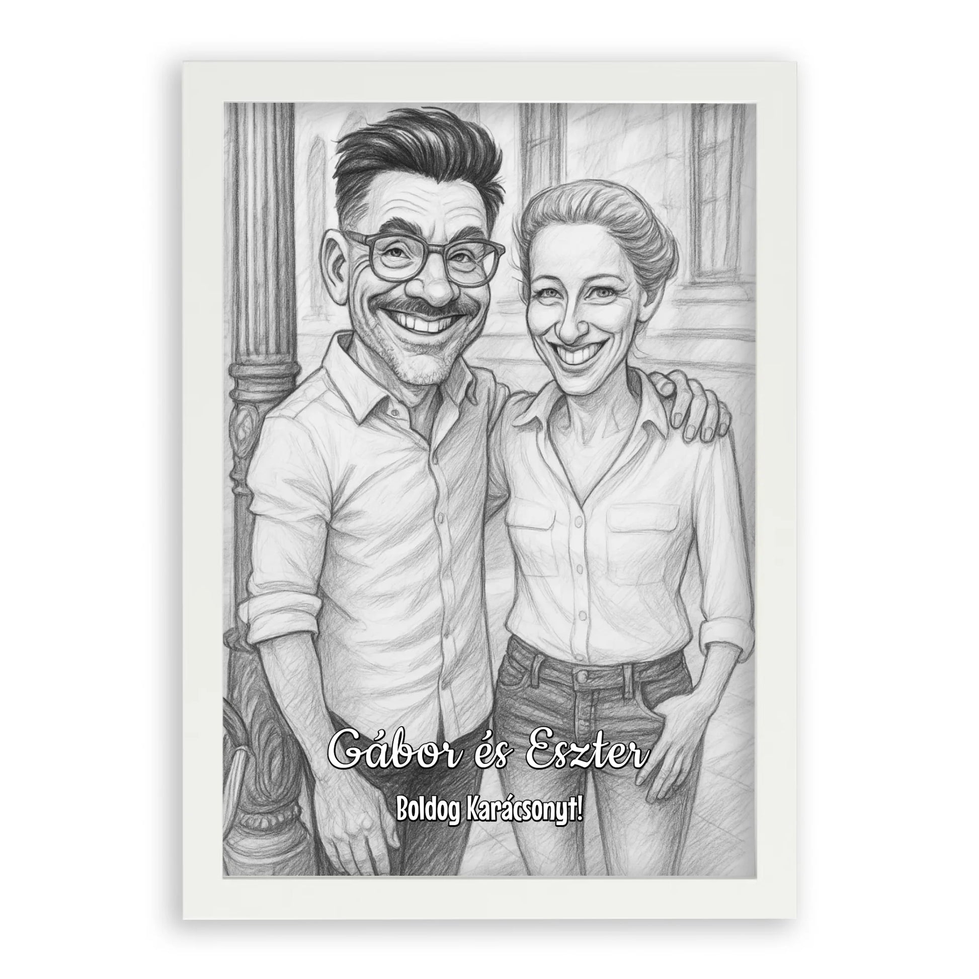 Egyedi Születésnapi/Évfordulós Fotókollázs (1-9 évig) - Falikép-A4-fehér-képkerettel