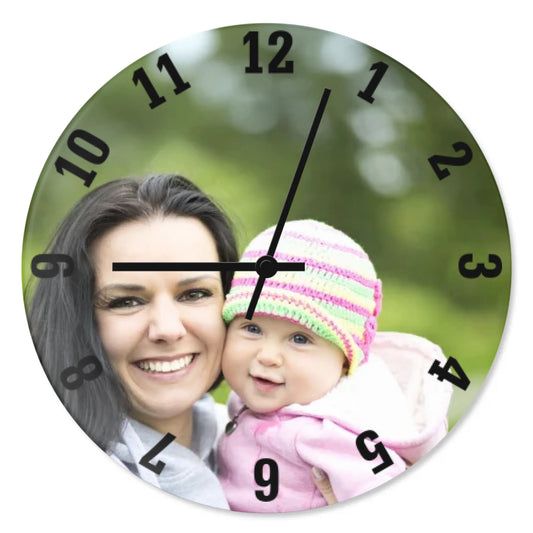 egyedi fényképes üveg falióra