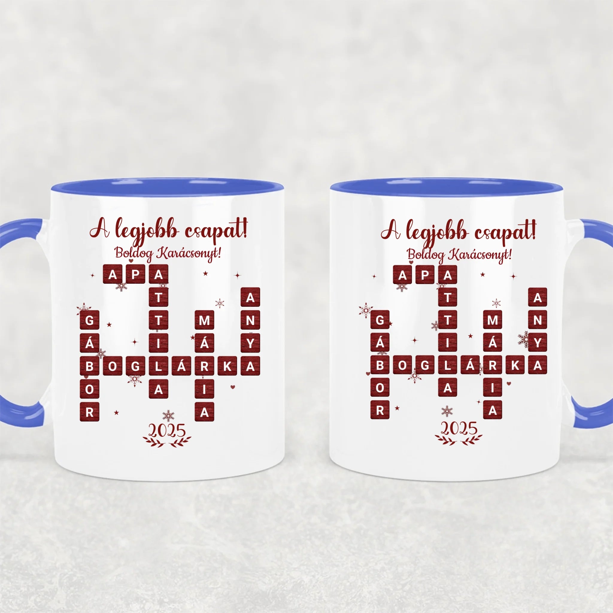 egyedi chibi karakteres bögre szerelmes pároknak karácsonyi