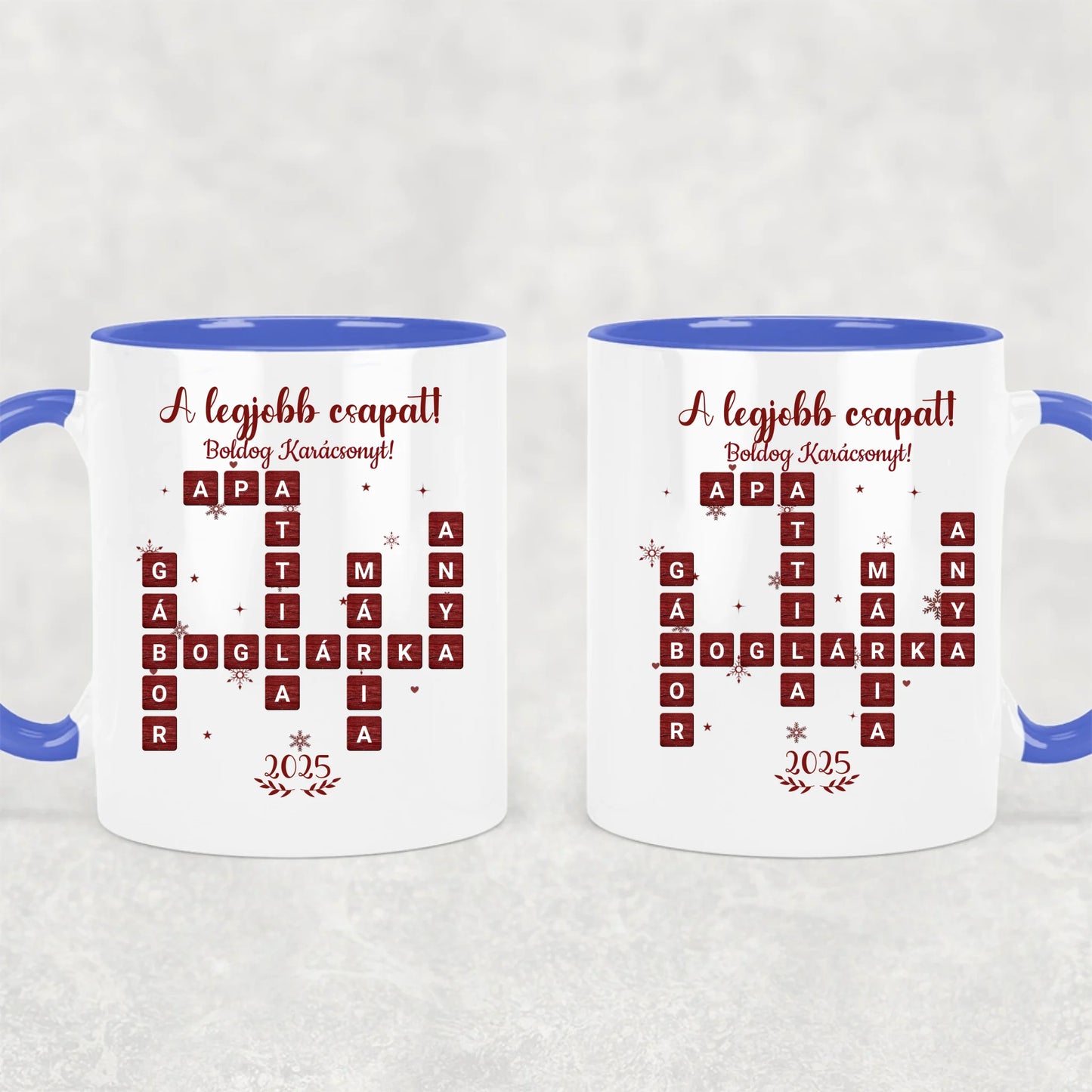 egyedi chibi karakteres bögre szerelmes pároknak karácsonyi