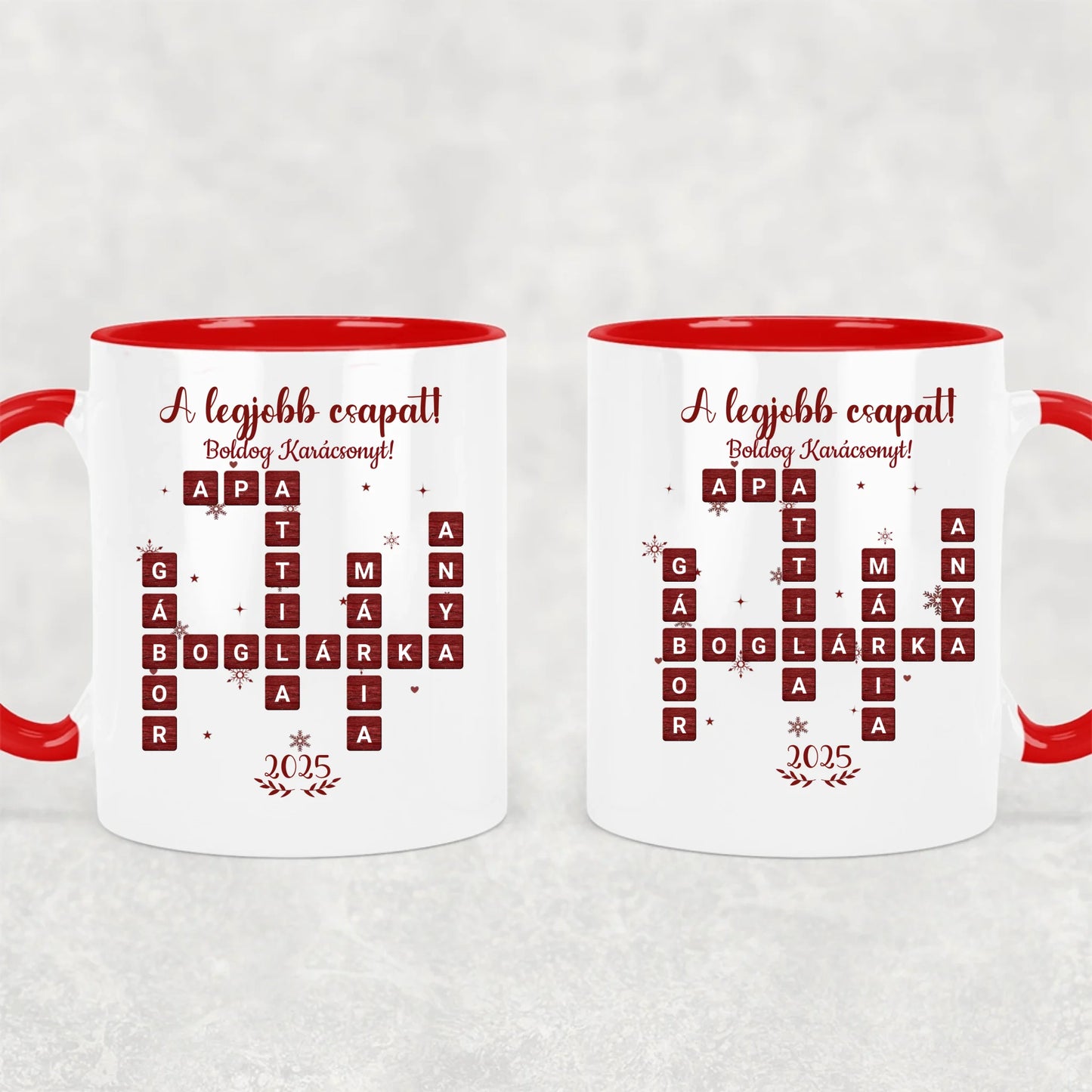 egyedi chibi karakteres bögre szerelmes pároknak karácsonyi