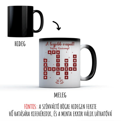 egyedi chibi karakteres bögre szerelmes pároknak karácsonyi