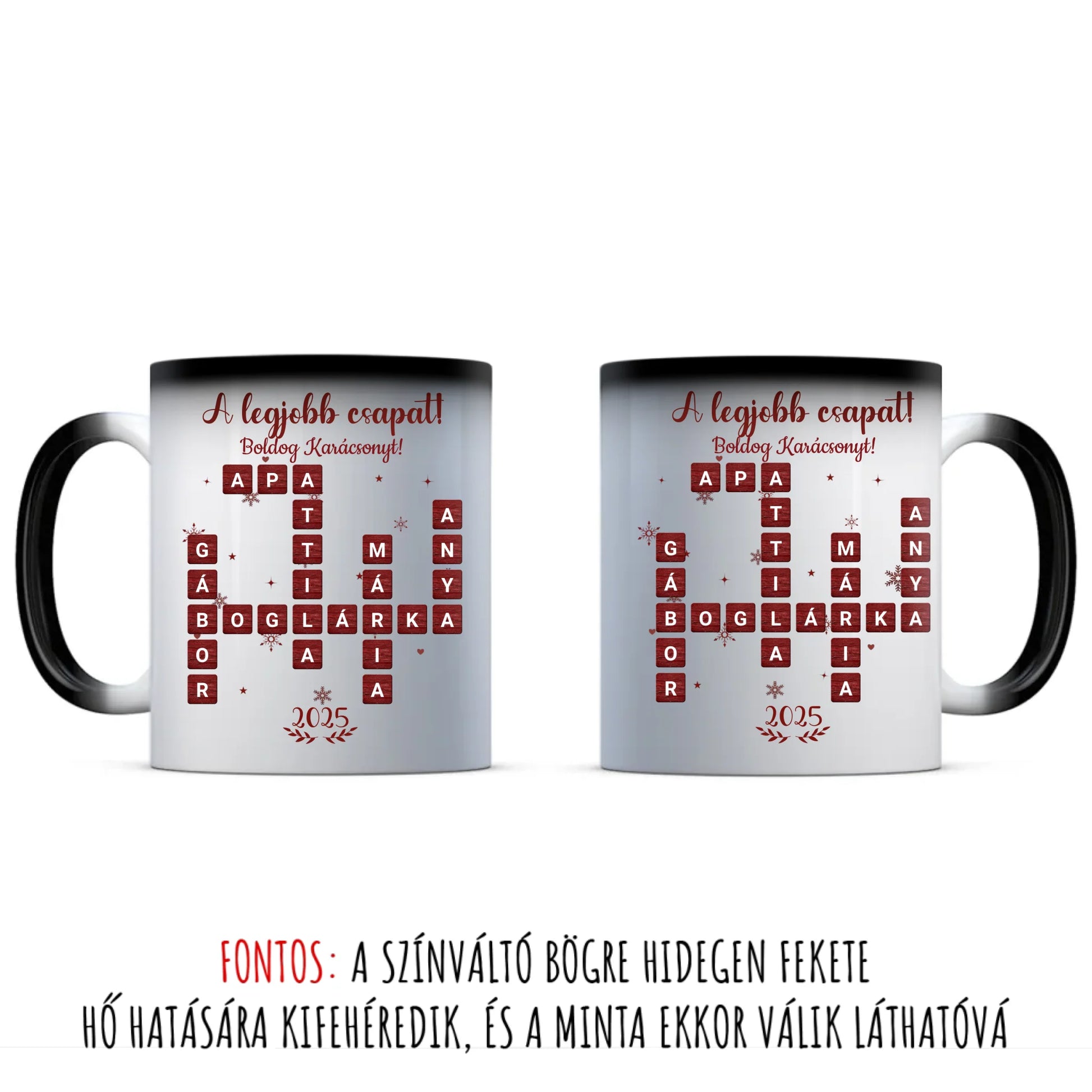 egyedi chibi karakteres bögre szerelmes pároknak karácsonyi