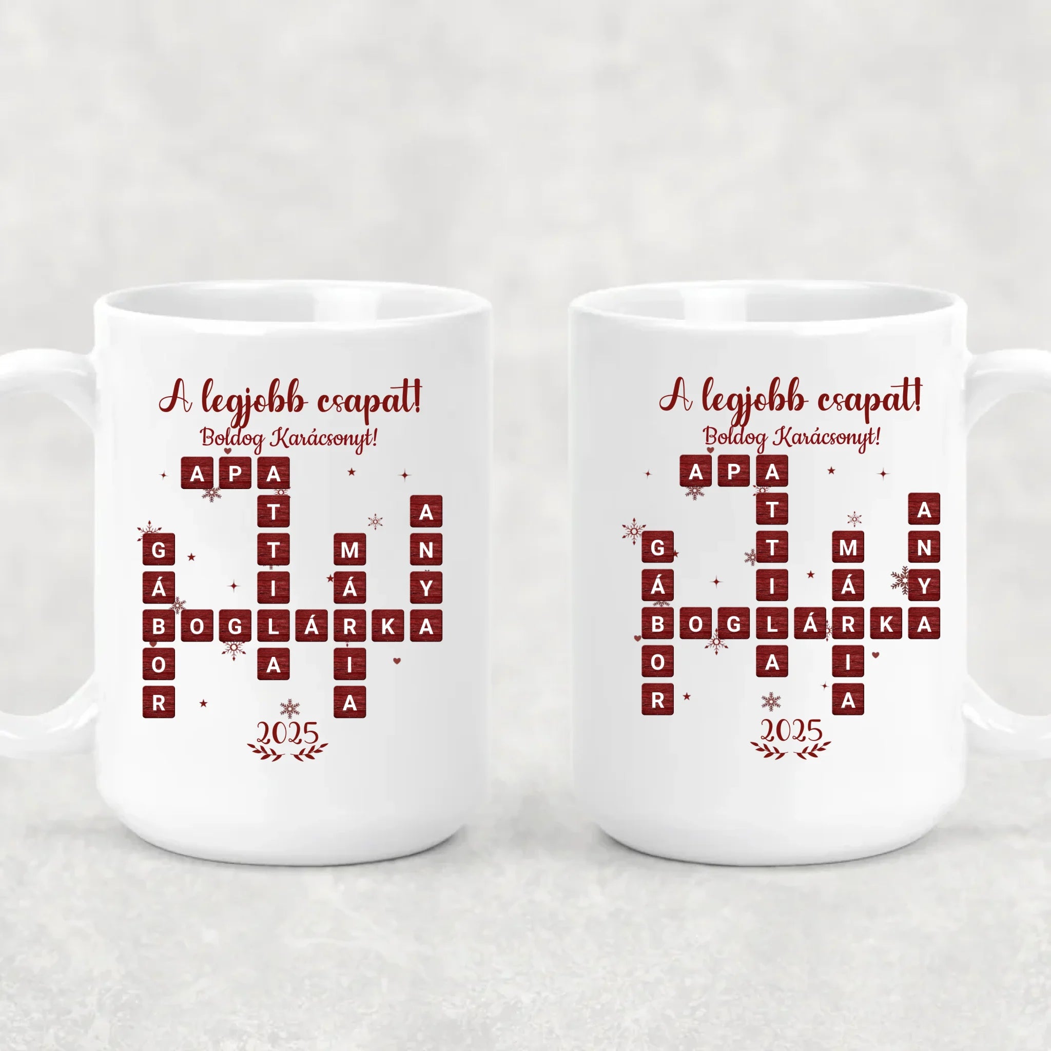 egyedi chibi karakteres bögre szerelmes pároknak karácsonyi