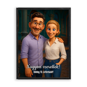 Egyedi Születésnapi/Évfordulós Fotókollázs (1-9 évig) - Falikép-dió-képkerettel