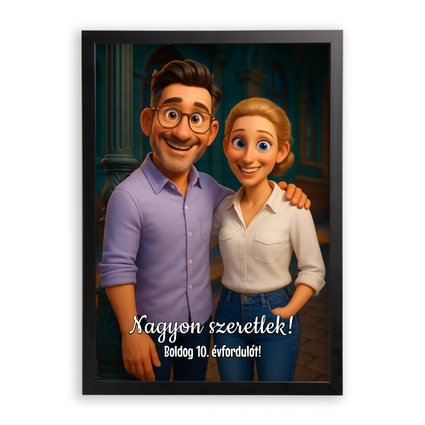 Egyedi Születésnapi/Évfordulós Fotókollázs (1-9 évig) - Falikép-dió-képkerettel