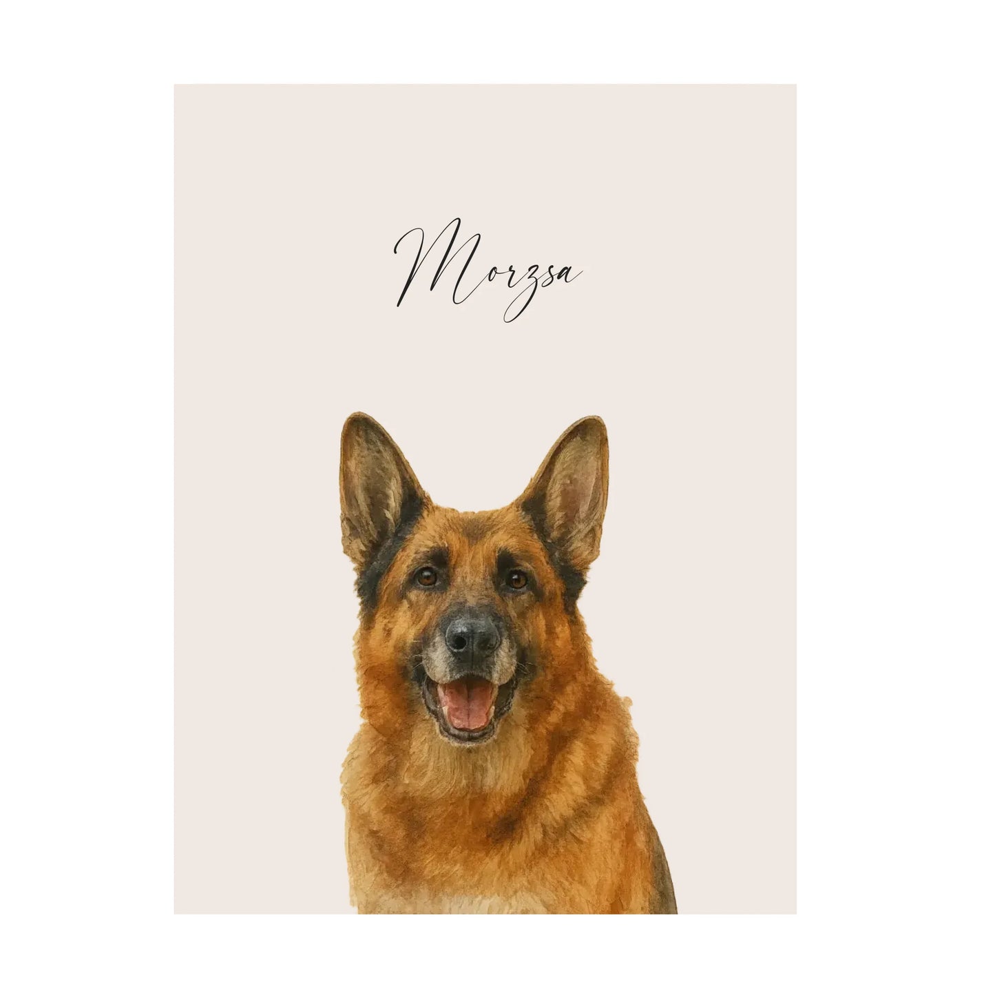 Egyedi Vízfesték Portré Falikép Kutyáról