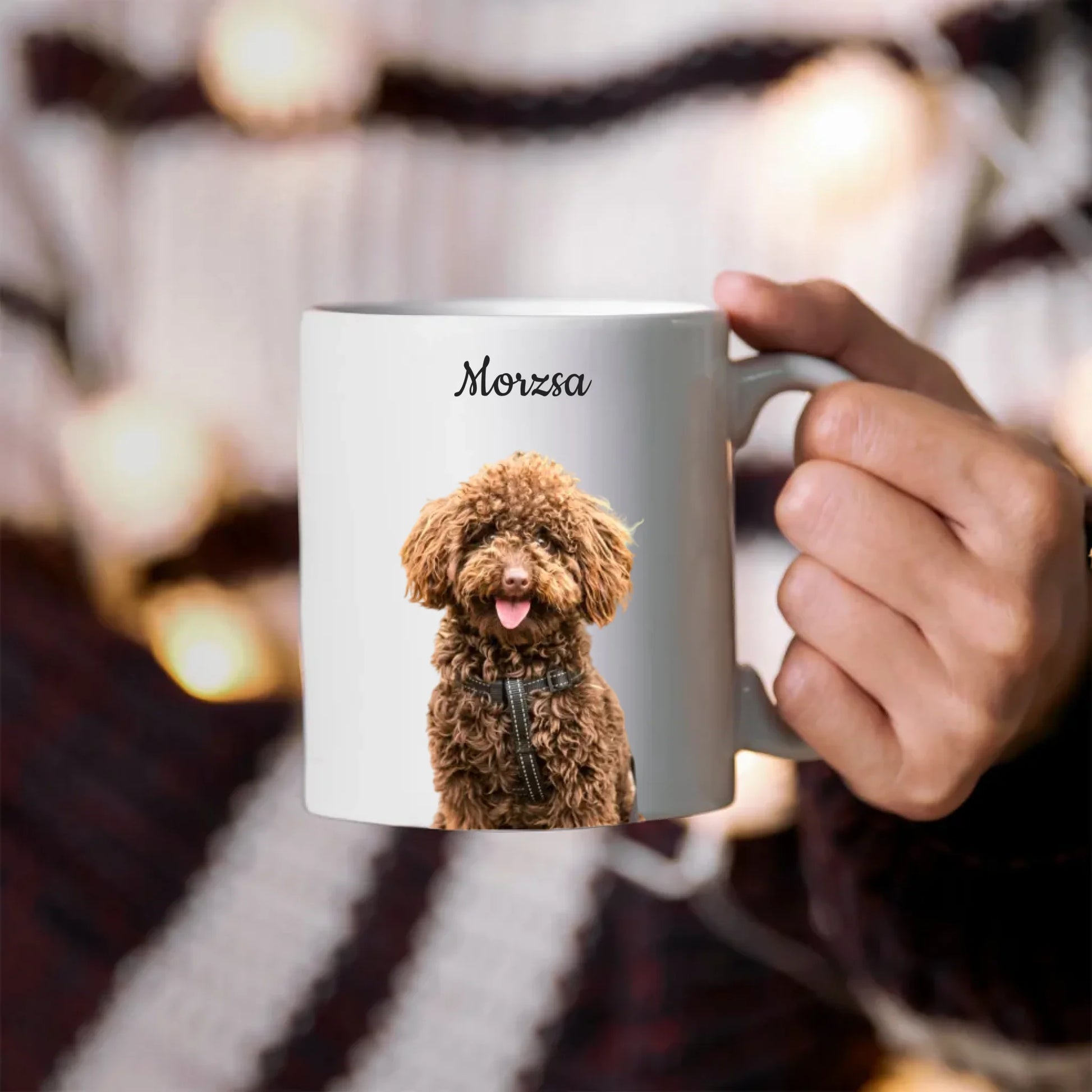 egyedi fényképes kutyás bögre fehér