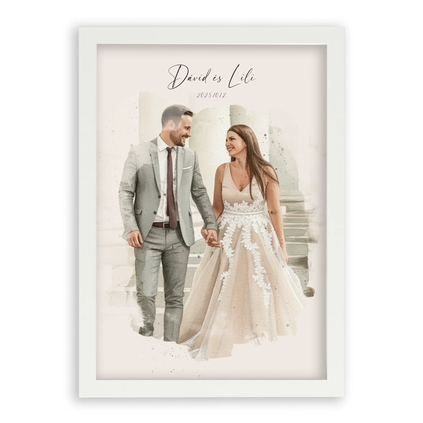 Egyedi Születésnapi/Évfordulós Fotókollázs (1-9 évig) - Falikép-A4-fehér-képkerettel